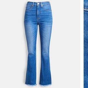 LOFT Back Slit Flare Crop Jeans